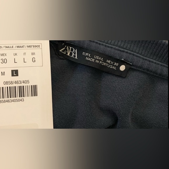 NEW w Tags ZARA Slate Gray Relaxed sweatshirt dress Women’s L Large 12 14 NWT - Picture 6 of 6